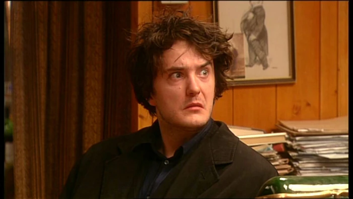 A screenshot of Dylan Moran ad Bernard Black, who bears a remarkable resemblance in both manner and appearance and business methodology to Craig.