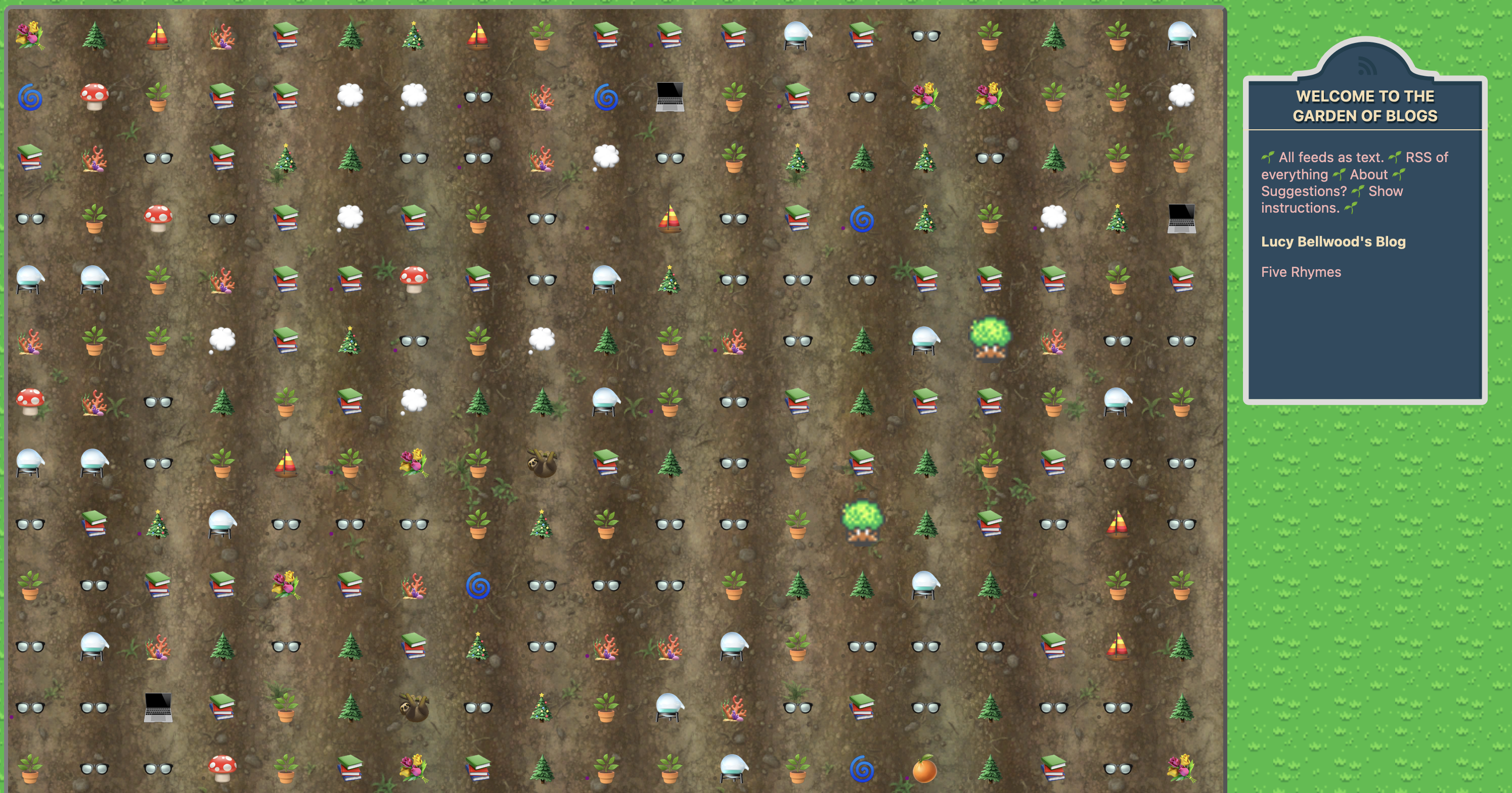 screenshot of bloggy.garden